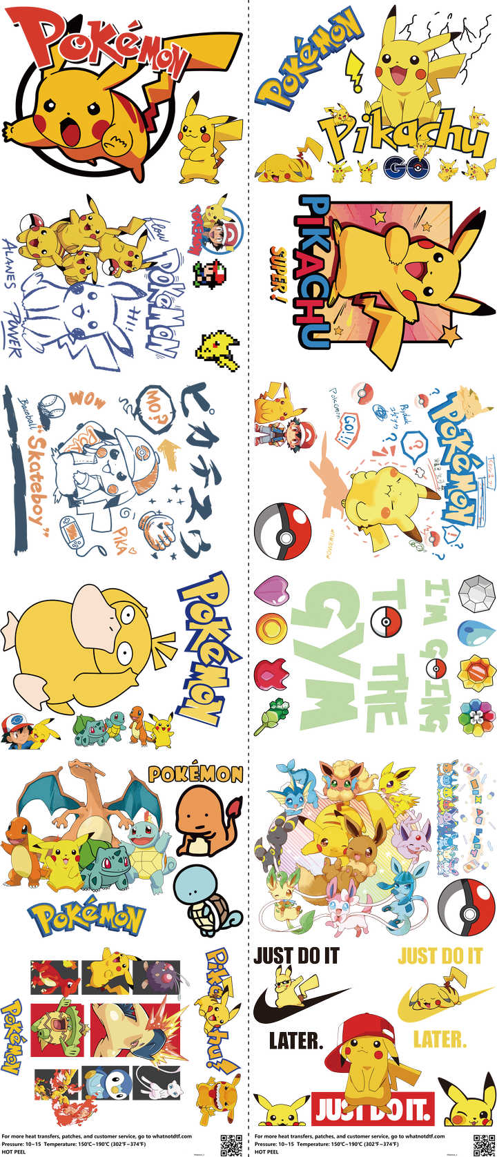 Anime-Inspired Art mixed-style heat transfer design set on a 23.5 by 53 inch sheet
