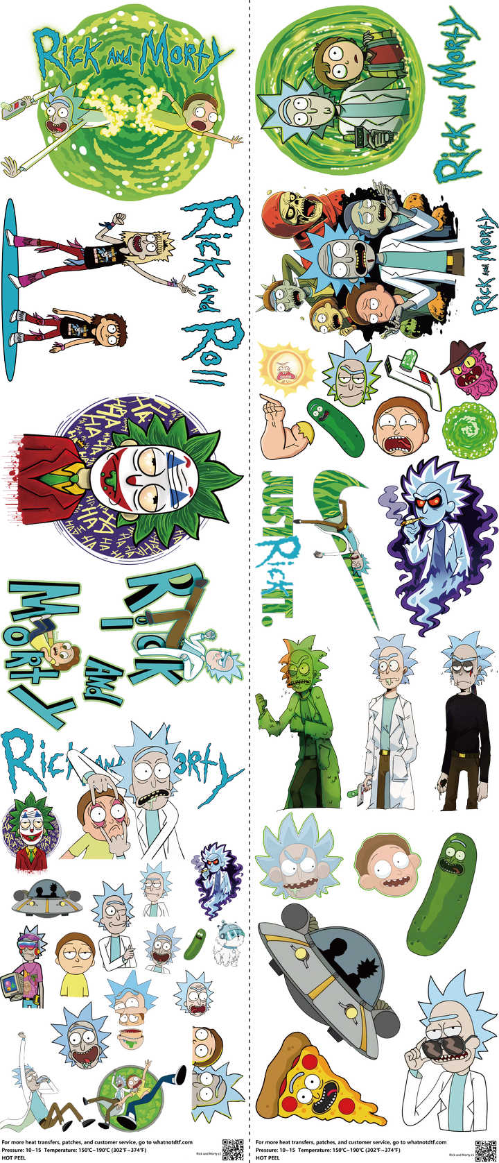 Animated Art mixed-style heat transfer design set on a 23.5 by 53 inch sheet