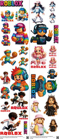 Gaming-Inspired Art mixed-style heat transfer design set on a 23.5 by 53 inch sheet