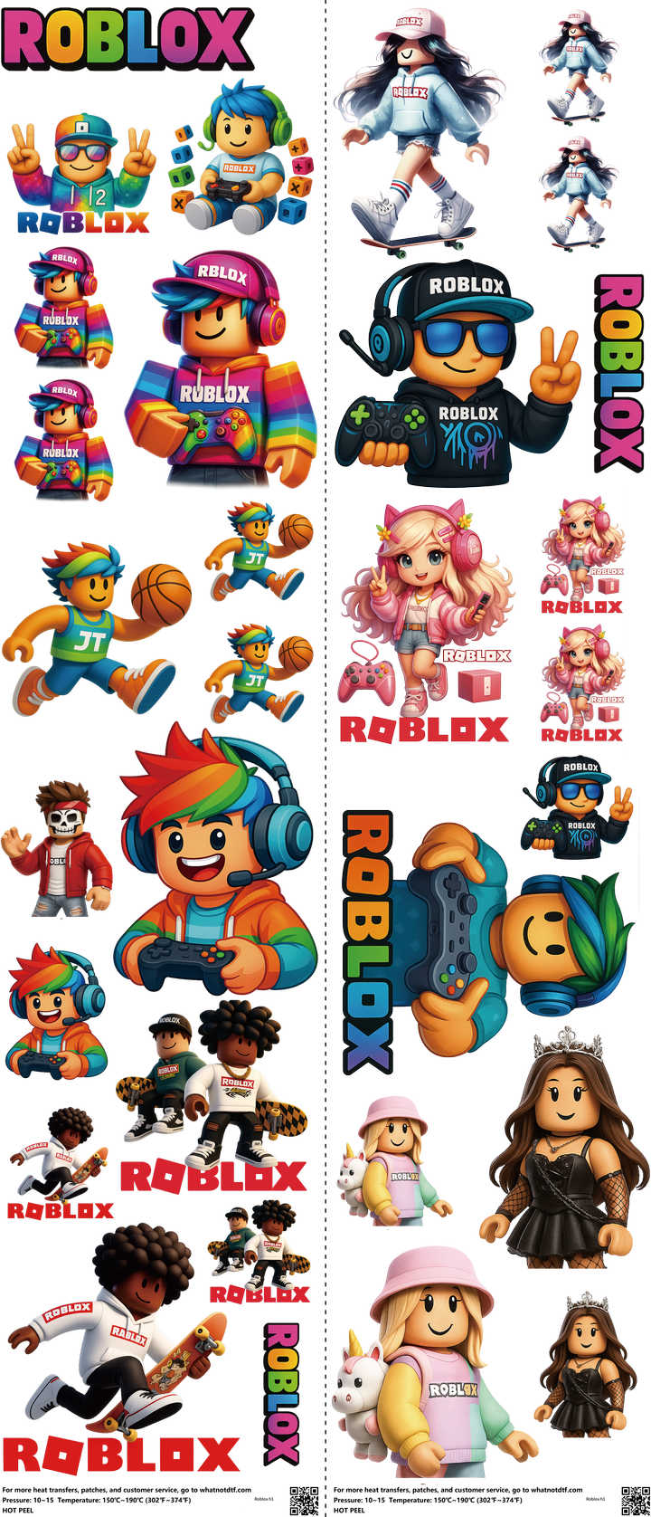Gaming-Inspired Art mixed-style heat transfer design set on a 23.5 by 53 inch sheet