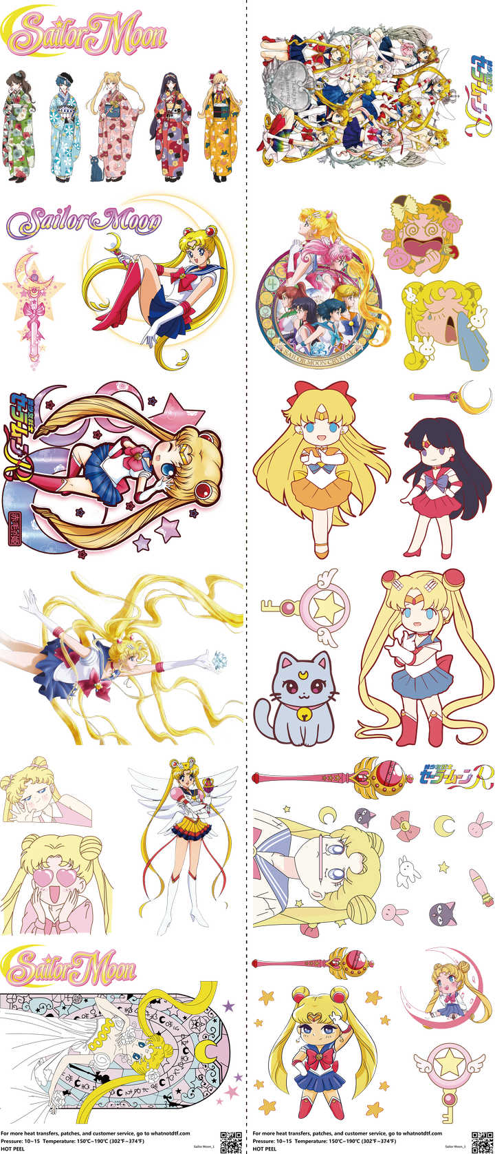 Anime-Inspired Art mixed-style heat transfer design set on a 23.5 by 53 inch sheet