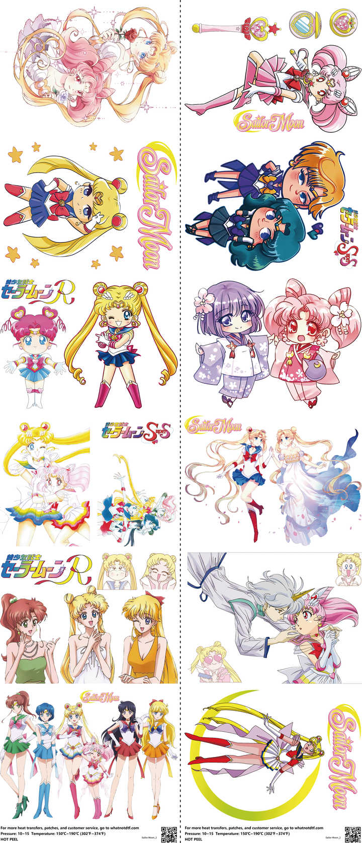 Anime-Inspired Art mixed-style heat transfer design set on a 23.5 by 53 inch sheet