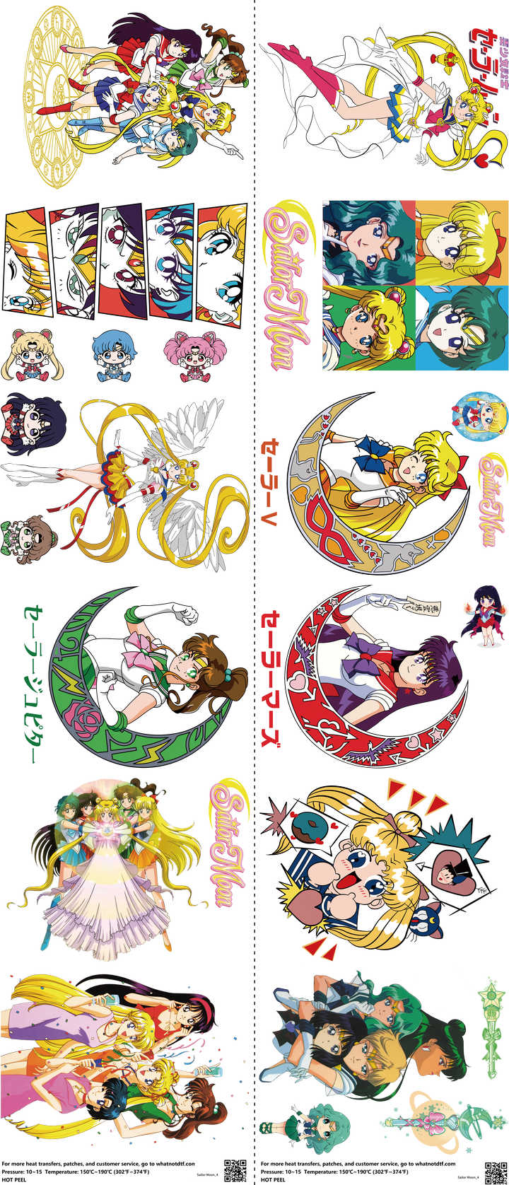 Anime-Inspired Art mixed-style heat transfer design set on a 23.5 by 53 inch sheet