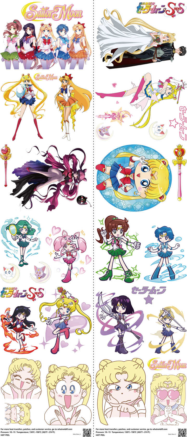 Anime-Inspired Art mixed-style heat transfer design set on a 23.5 by 53 inch sheet