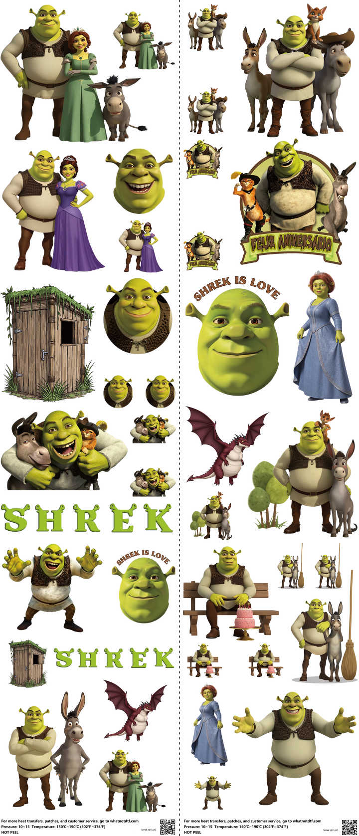 Animated Art mixed-style heat transfer design set on a 23.5 by 53 inch sheet