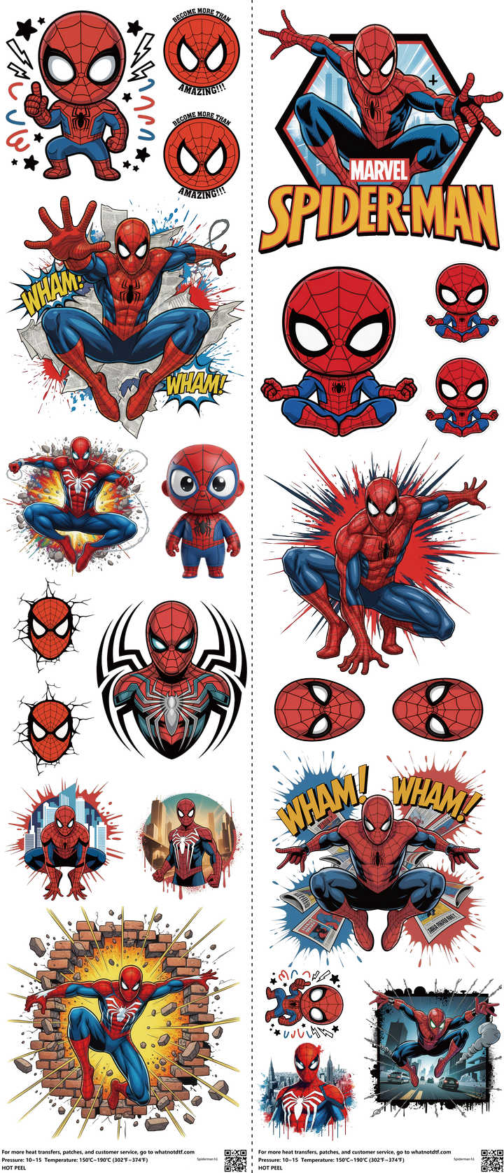 Hero-Inspired Art mixed-style heat transfer design set on a 23.5 by 53 inch sheet