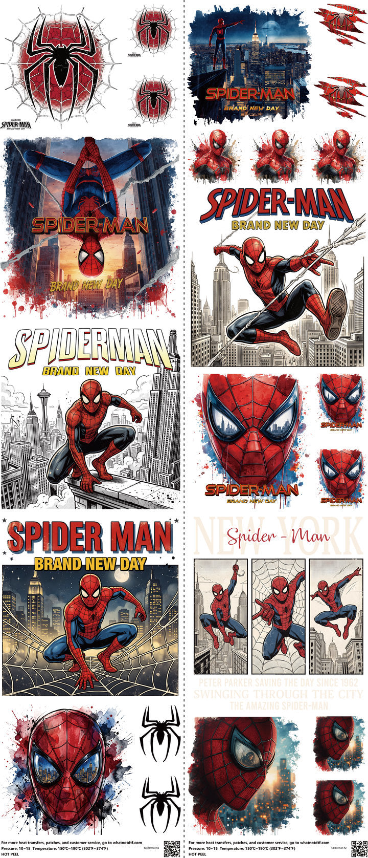 Hero-Inspired Art mixed-style heat transfer design set on a 23.5 by 53 inch sheet