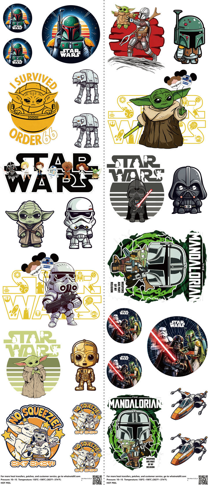 Screen-Inspired Art mixed-style heat transfer design set on a 23.5 by 53 inch sheet