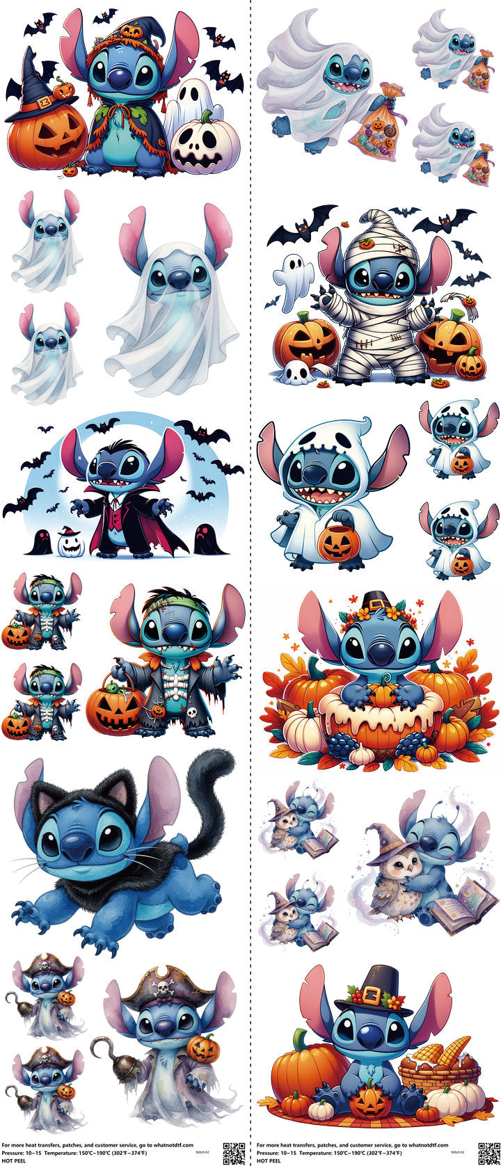 Family Animation Style mixed-style heat transfer design set on a 23.5 by 53 inch sheet