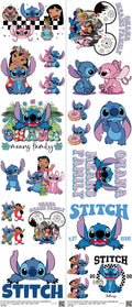 Family Animation Style mixed-style heat transfer design set on a 23.5 by 53 inch sheet