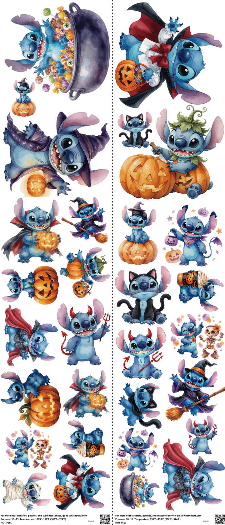 Family Animation Style mixed-style heat transfer design set on a 23.5 by 53 inch sheet