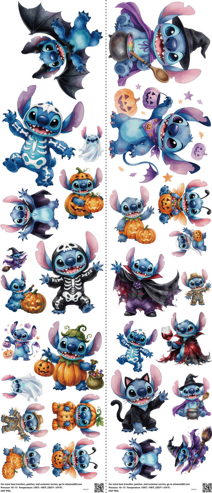 Family Animation Style mixed-style heat transfer design set on a 23.5 by 53 inch sheet