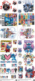 Family Animation Style mixed-style heat transfer design set on a 23.5 by 53 inch sheet