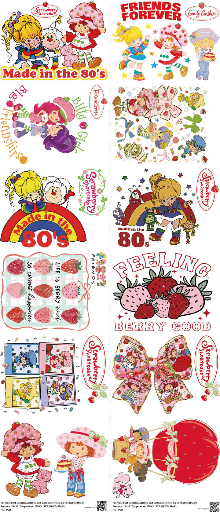Kids Cartoon Style mixed-style heat transfer design set on a 23.5 by 53 inch sheet