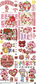 Kids Cartoon Style mixed-style heat transfer design set on a 23.5 by 53 inch sheet