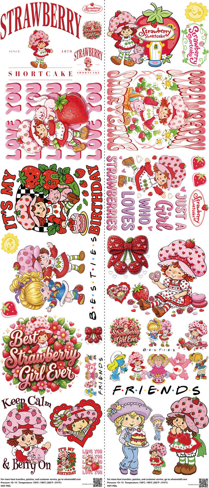 Kids Cartoon Style mixed-style heat transfer design set on a 23.5 by 53 inch sheet