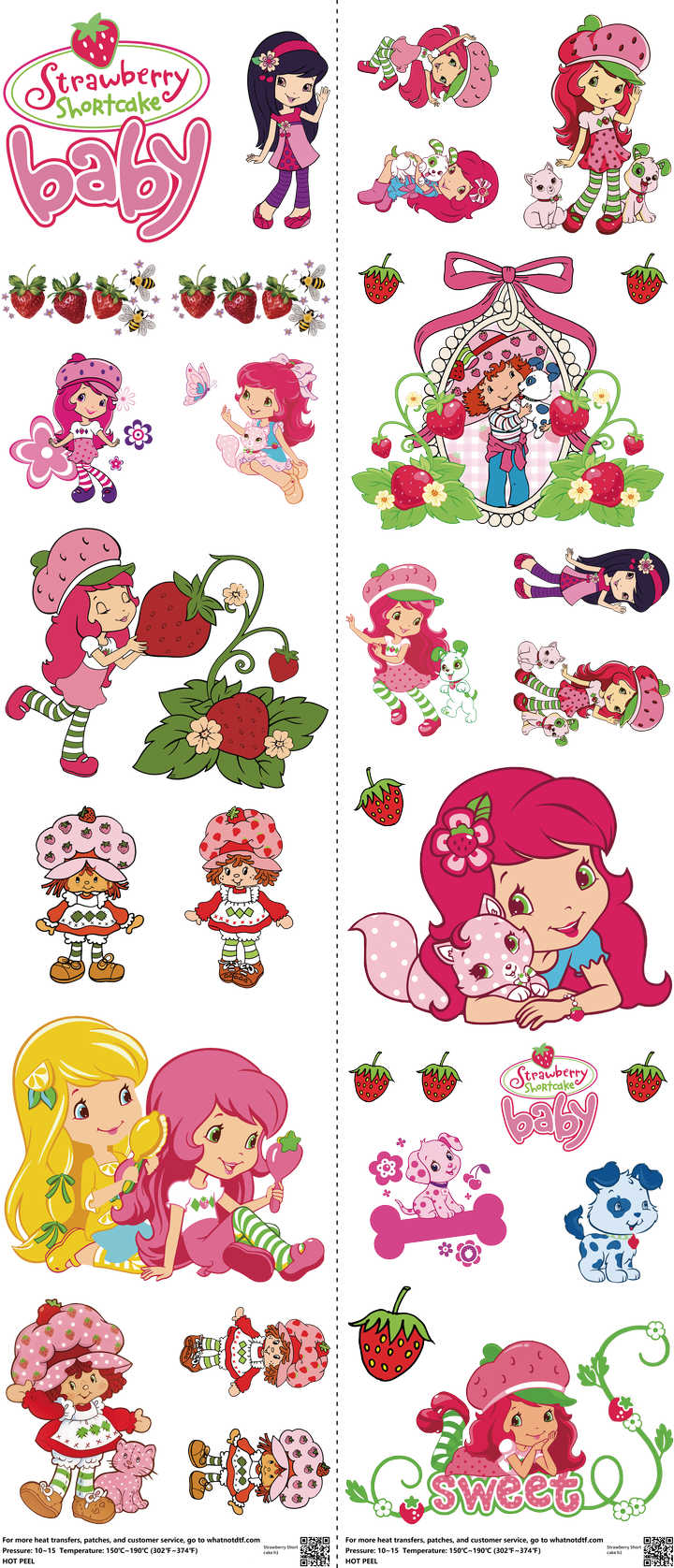 Kids Cartoon Style mixed-style heat transfer design set on a 23.5 by 53 inch sheet