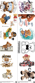 Designer Toy Style mixed-style heat transfer design set on a 23.5 by 53 inch sheet