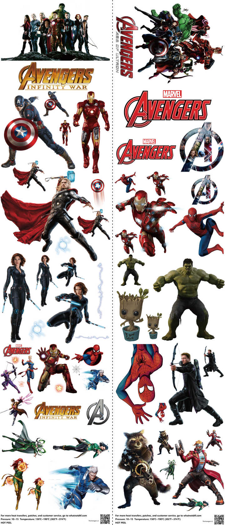 Hero-Inspired Art mixed-style heat transfer design set on a 23.5 by 53 inch sheet