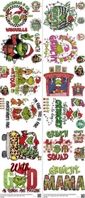 Screen-Inspired Art mixed-style heat transfer design set on a 23.5 by 53 inch sheet