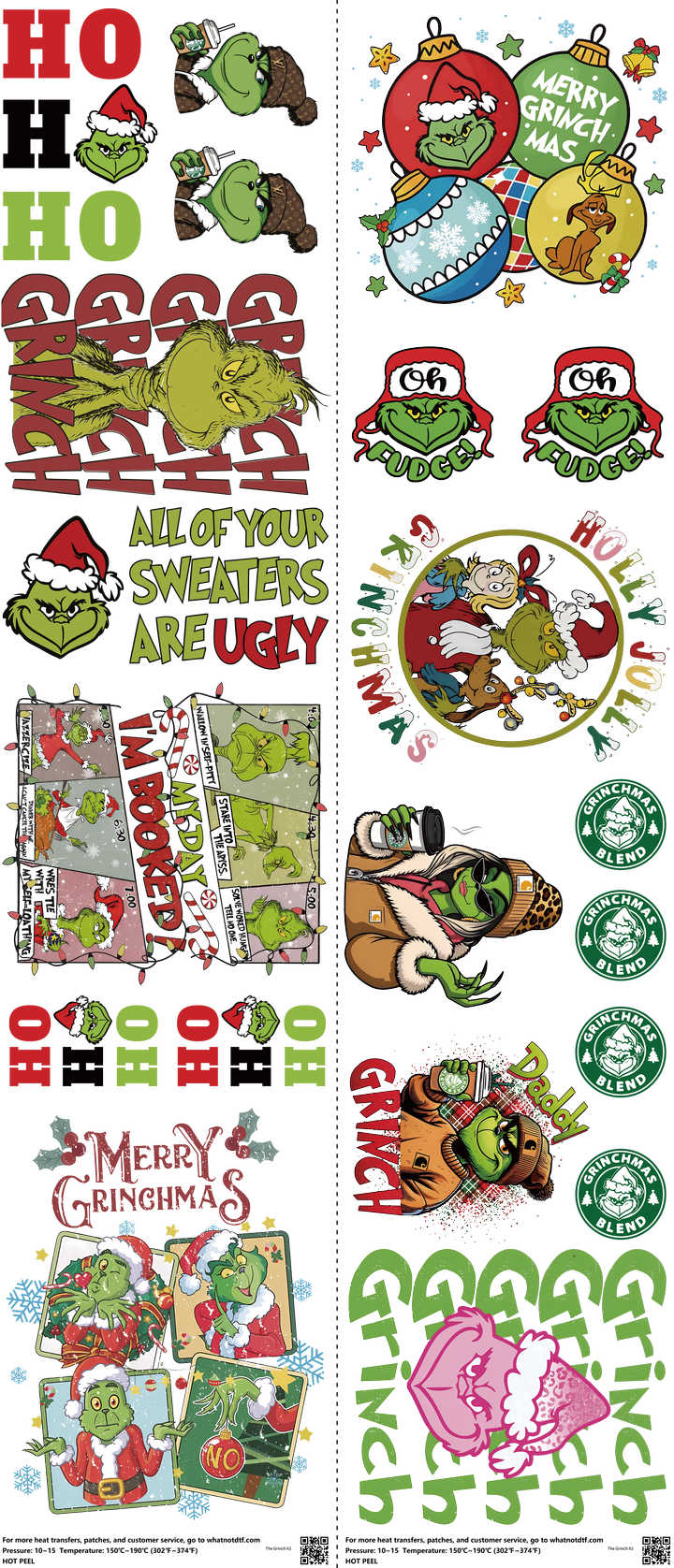 Screen-Inspired Art mixed-style heat transfer design set on a 23.5 by 53 inch sheet