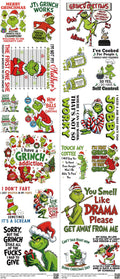 Screen-Inspired Art mixed-style heat transfer design set on a 23.5 by 53 inch sheet