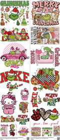 Screen-Inspired Art mixed-style heat transfer design set on a 23.5 by 53 inch sheet
