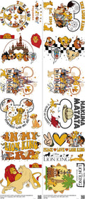 Family Animation Style mixed-style heat transfer design set on a 23.5 by 53 inch sheet