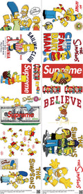 Classic Cartoon Style mixed-style heat transfer design set on a 23.5 by 53 inch sheet