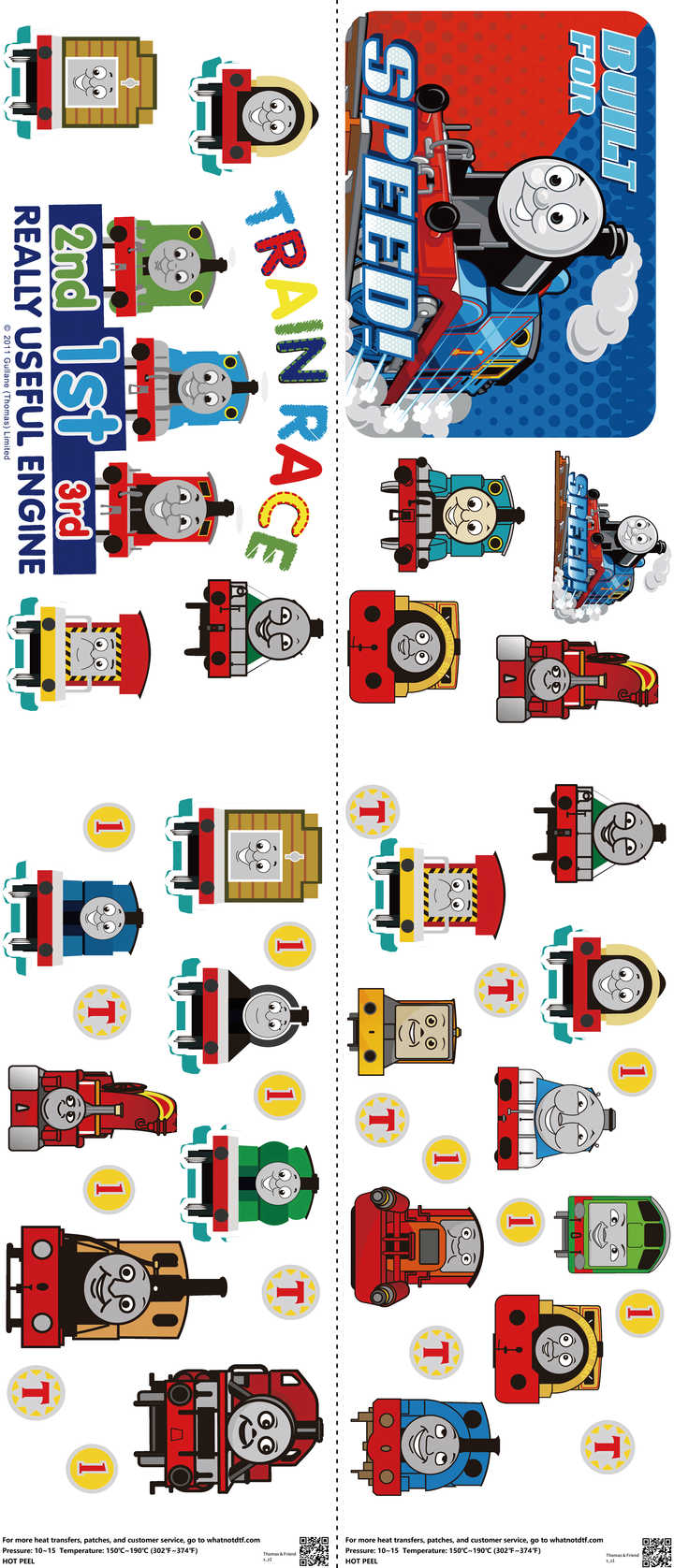 Kids Cartoon Style mixed-style heat transfer design set on a 23.5 by 53 inch sheet