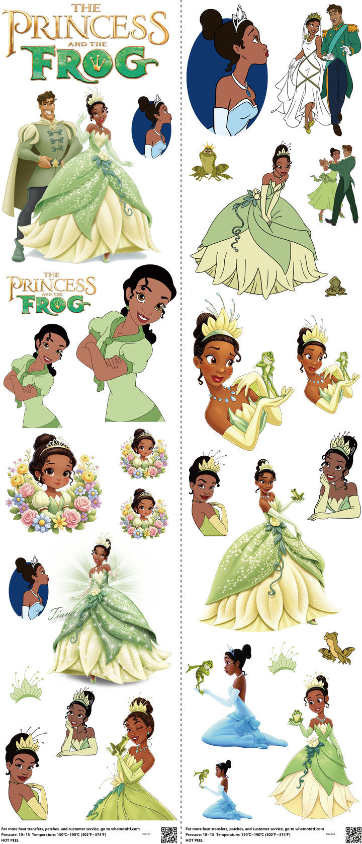 Family Animation Style mixed-style heat transfer design set on a 23.5 by 53 inch sheet