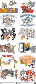 Classic Cartoon Style mixed-style heat transfer design set on a 23.5 by 53 inch sheet