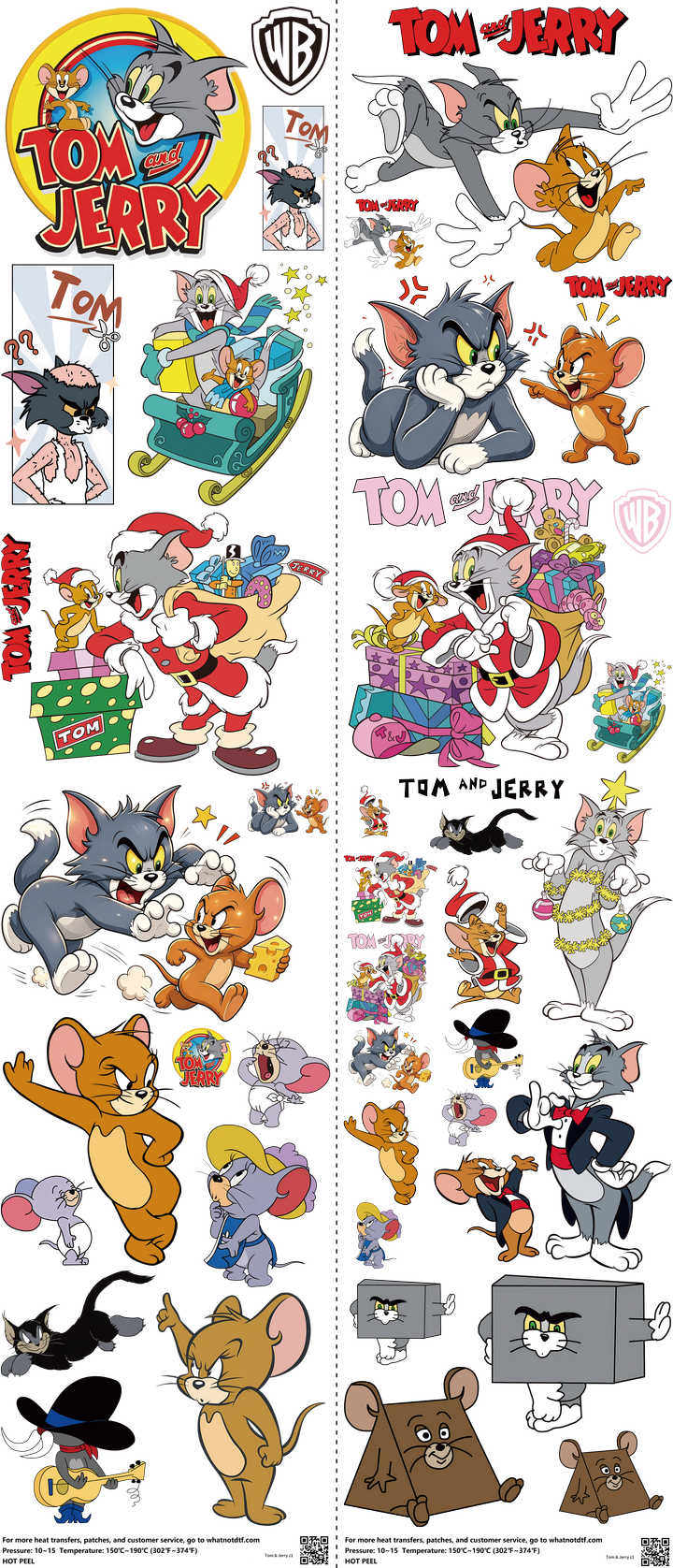Classic Cartoon Style mixed-style heat transfer design set on a 23.5 by 53 inch sheet