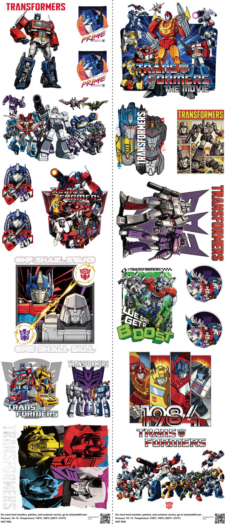 Animated Art mixed-style heat transfer design set on a 23.5 by 53 inch sheet