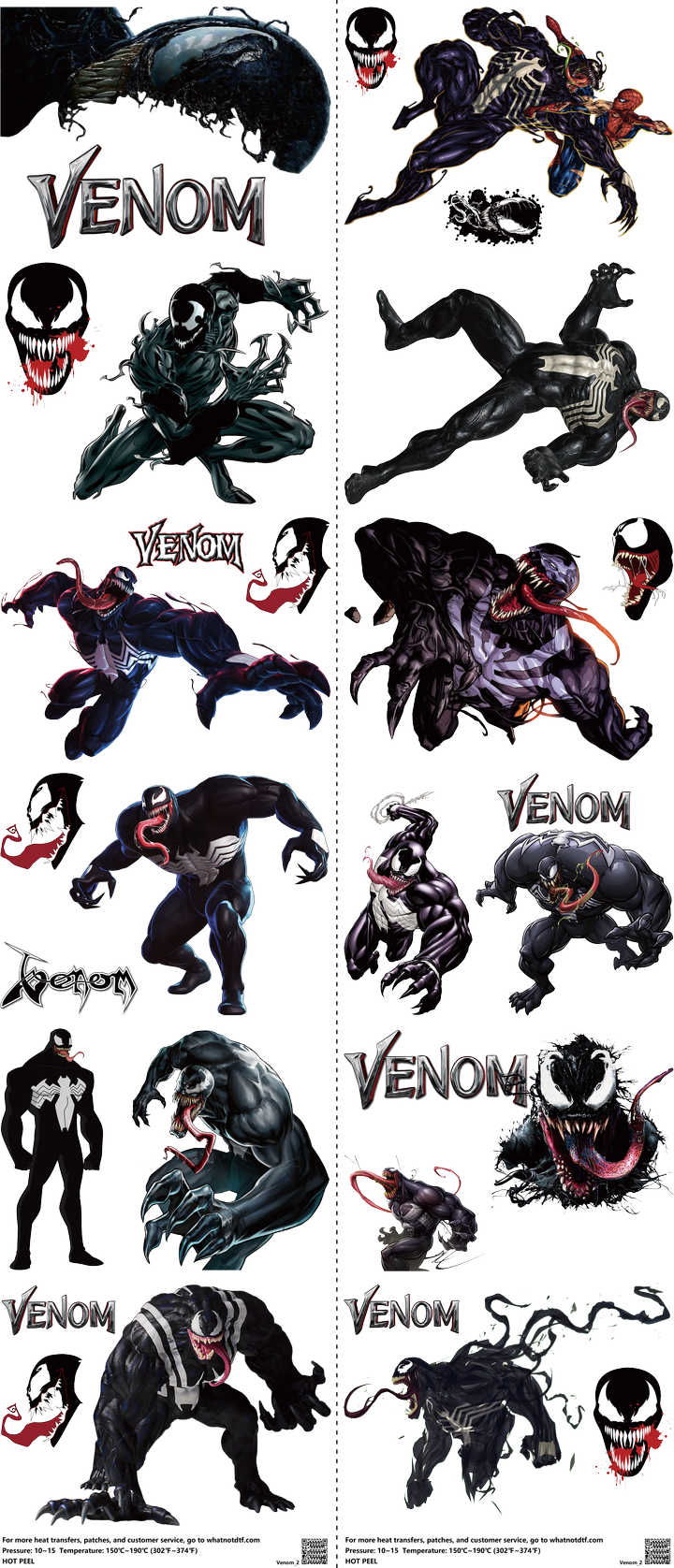 Hero-Inspired Art mixed-style heat transfer design set on a 23.5 by 53 inch sheet