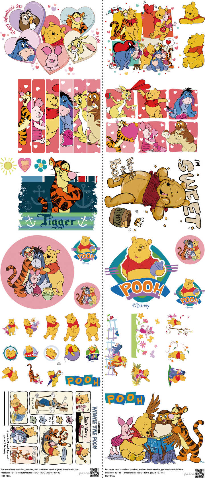 Animated Art mixed-style heat transfer design set on a 23.5 by 53 inch sheet