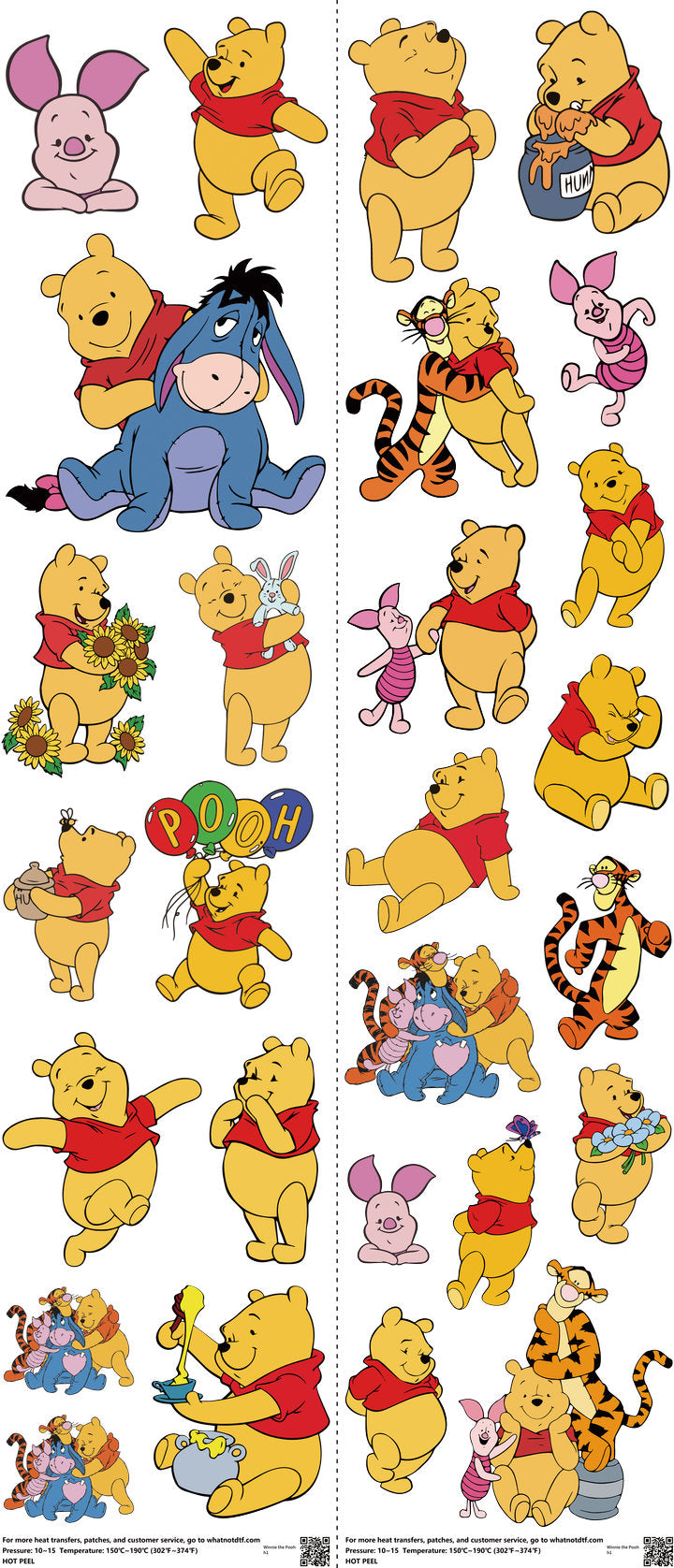 Animated Art mixed-style heat transfer design set on a 23.5 by 53 inch sheet