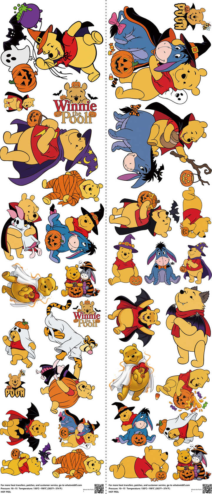 Animated Art mixed-style heat transfer design set on a 23.5 by 53 inch sheet