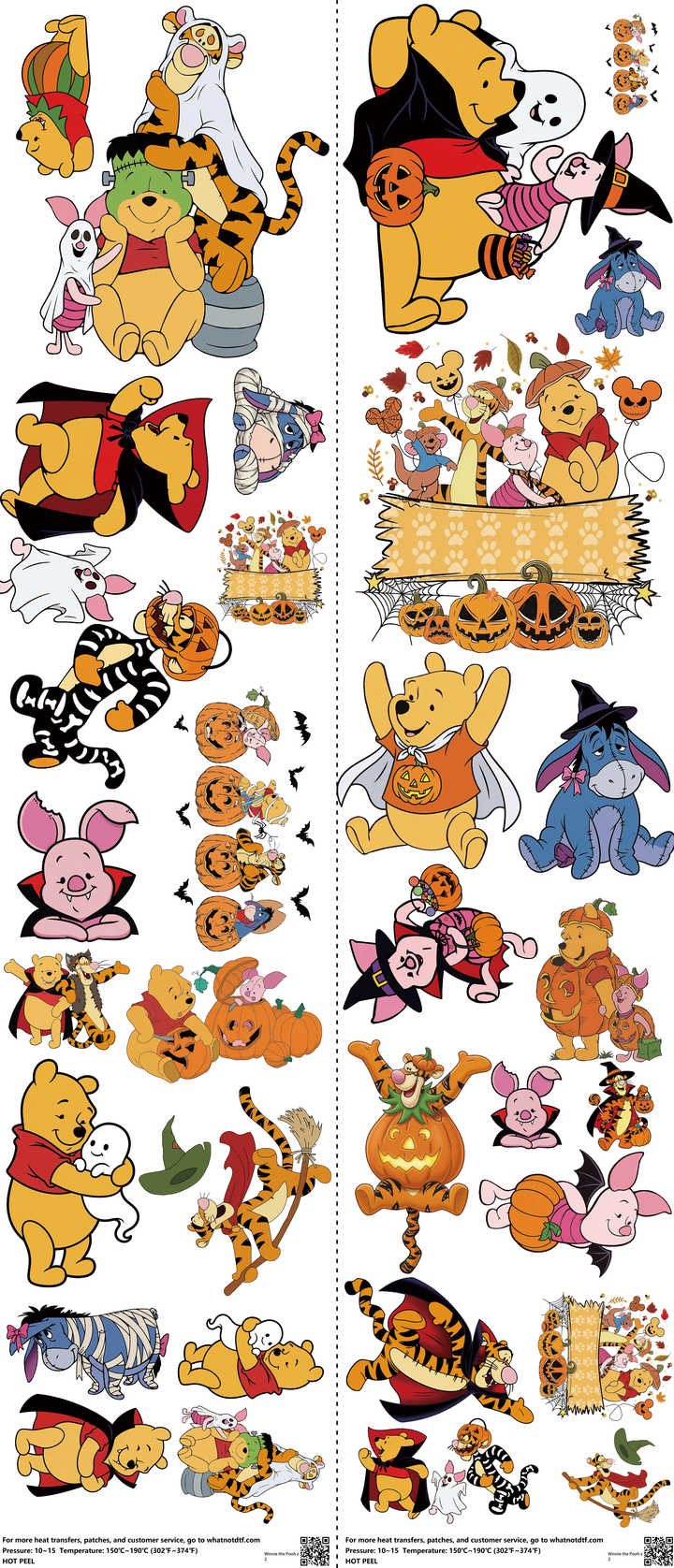 Animated Art mixed-style heat transfer design set on a 23.5 by 53 inch sheet