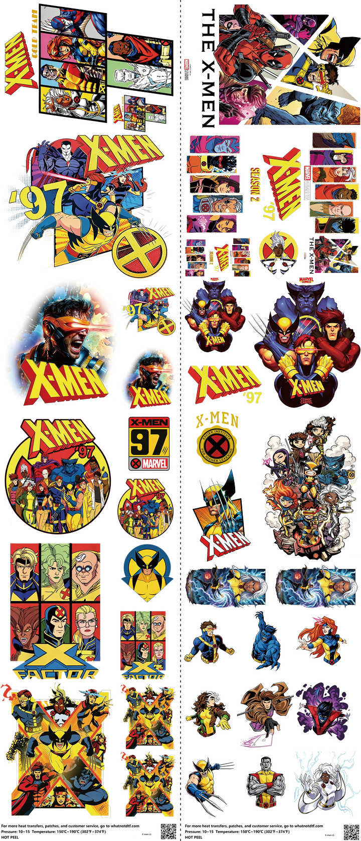 Hero-Inspired Art mixed-style heat transfer design set on a 23.5 by 53 inch sheet