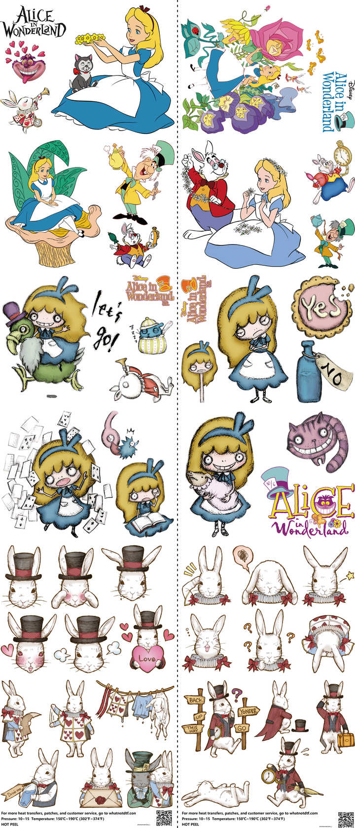 Family Animation Style mixed-style heat transfer design set on a 23.5 by 53 inch sheet