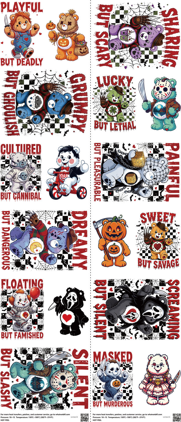 Kids Cartoon Style mixed-style heat transfer design set on a 23.5 by 53 inch sheet