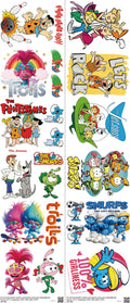 Animated Art mixed-style heat transfer design set on a 23.5 by 53 inch sheet