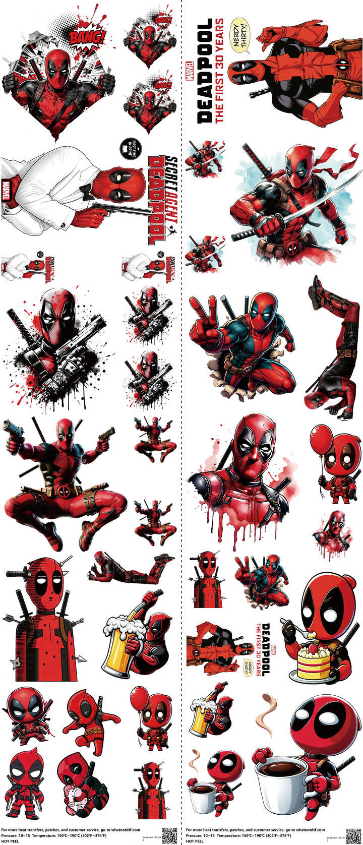 Hero-Inspired Art mixed-style heat transfer design set on a 23.5 by 53 inch sheet