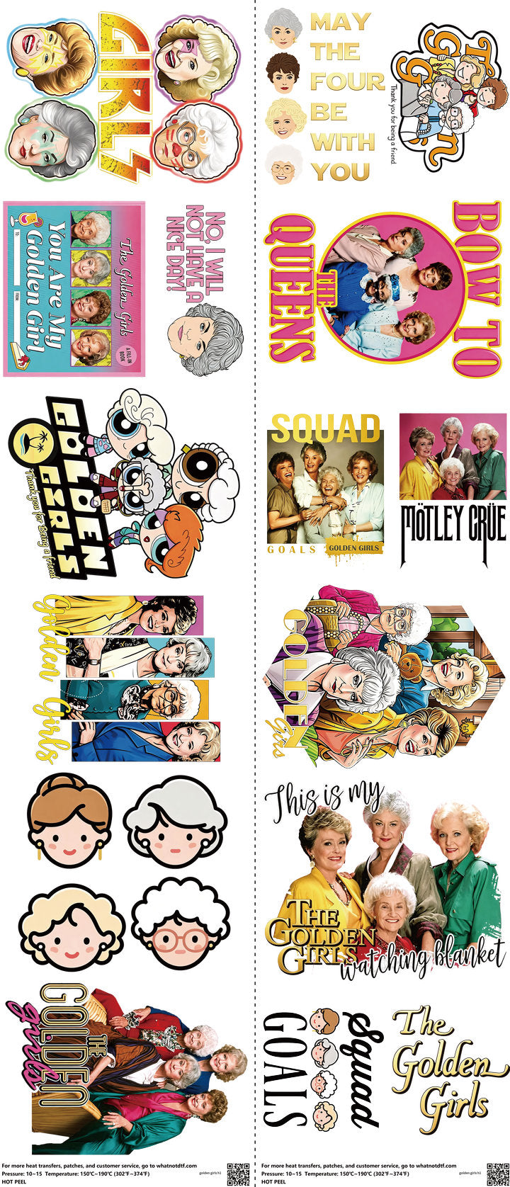 Screen-Inspired Art mixed-style heat transfer design set on a 23.5 by 53 inch sheet