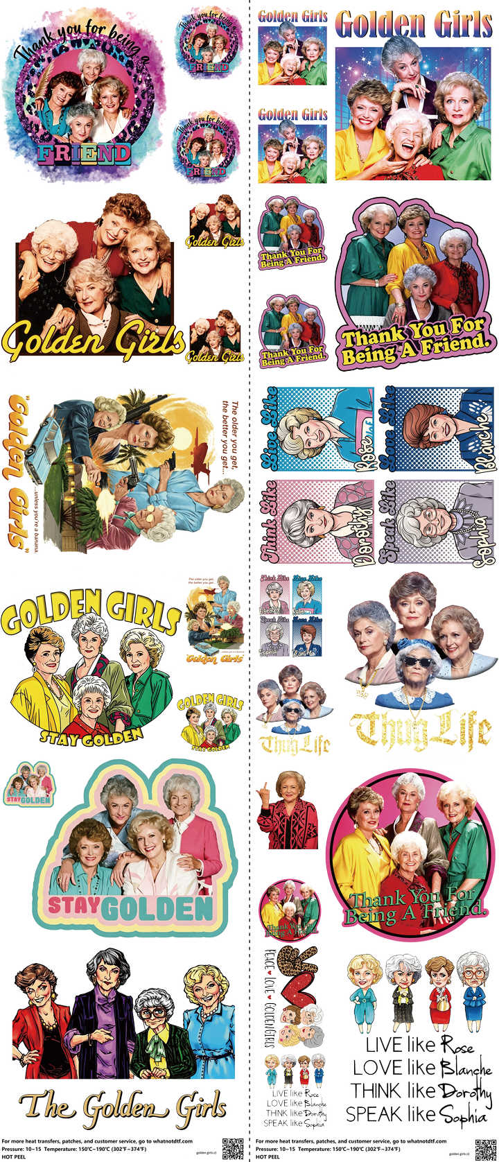 Screen-Inspired Art mixed-style heat transfer design set on a 23.5 by 53 inch sheet