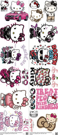 Cute Character Style mixed-style heat transfer design set on a 23.5 by 53 inch sheet