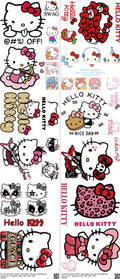 Cute Character Style mixed-style heat transfer design set on a 23.5 by 53 inch sheet