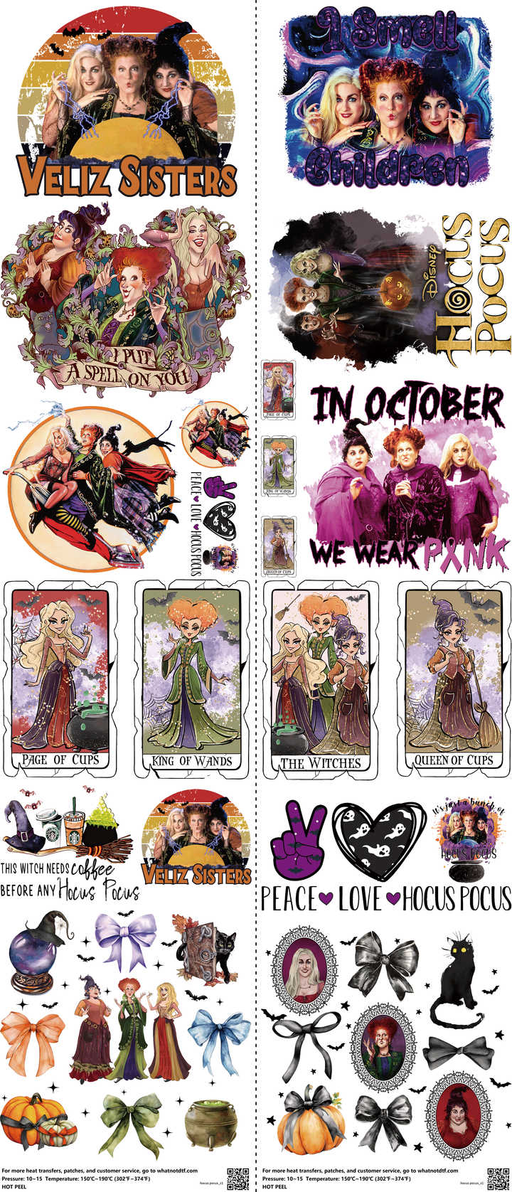 Screen-Inspired Art mixed-style heat transfer design set on a 23.5 by 53 inch sheet