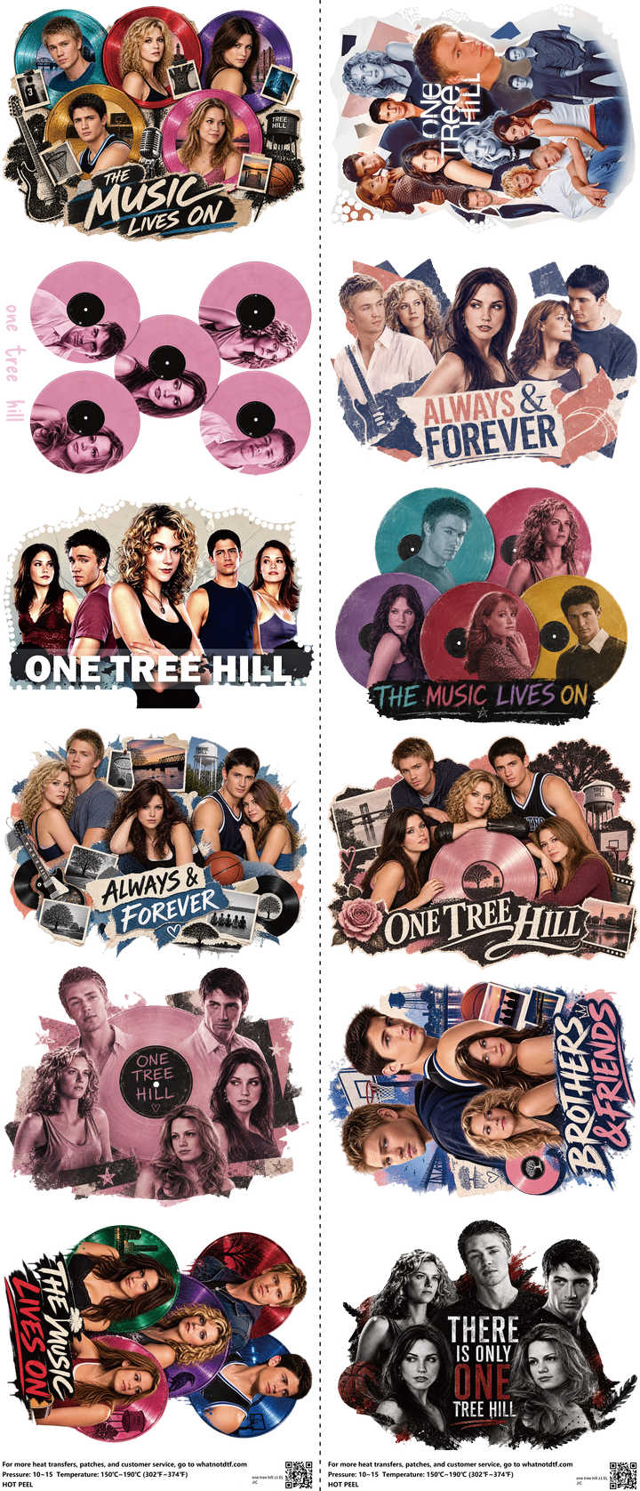 Screen-Inspired Art mixed-style heat transfer design set on a 23.5 by 53 inch sheet